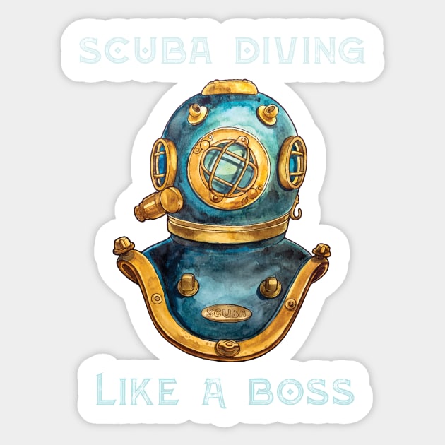 Scuba Diving Like A Boss Sticker by Unelmoija